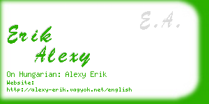 erik alexy business card